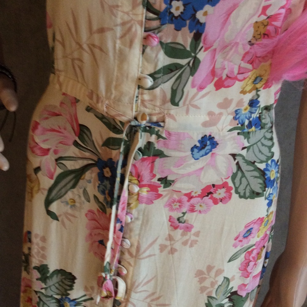 🌸 BOHEMIAN DRESS FLORAL MAXI HILO SWALLOWTAIL BOHO CHIC RUFFLE LONG BUTTON DOWN - Picture 6 of 16